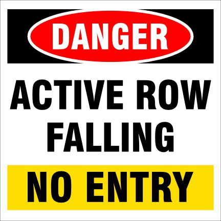 Danger - Active Row Falling No Entry